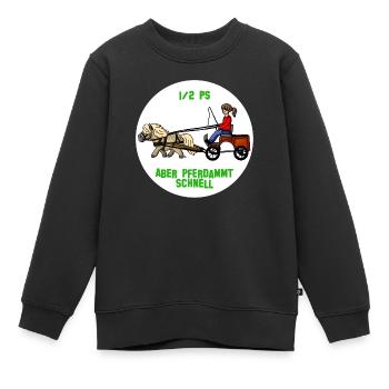 Pferdammt schnell - Kinder Premium Organic Sweatshirt - Schwarz - Vorne - AI Model Kid Female (0cm)