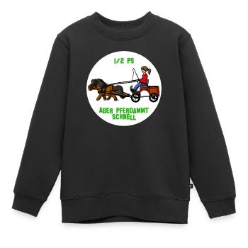 Pferdammt schnell - Kinder Premium Organic Sweatshirt - Schwarz - Vorne - AI Model Kid Female (0cm)