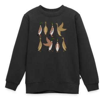 Running duck selection - Kids Premium Organic Sweatshirt - black - Front - AI Model Kid Female (0cm)