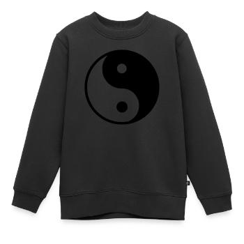 Yin yang - Sweat Premium enfant bio - noir - Devant - AI Model Kid Female (0cm)