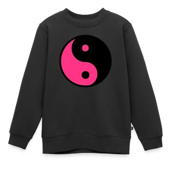 Yin Yang - Sweat Premium enfant bio - noir - Devant - AI Model Kid Female (0cm)