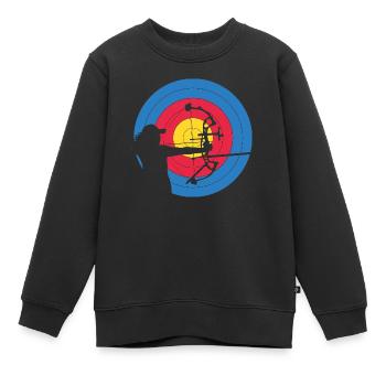 ArcLab Archer Woman Compound Target - Sweat Premium enfant bio - noir - Devant - AI Model Kid Female (0cm)