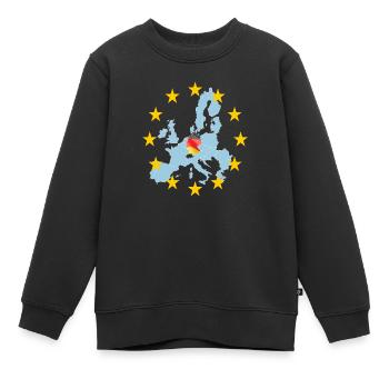 EU Germany (Deutschland Europa) - Kinder Premium Organic Sweatshirt - Schwarz - Vorne - AI Model Kid Female (0cm)