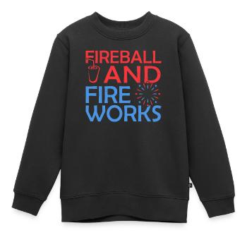 Boule de feu et feux d'artifice - Sweat Premium enfant bio - noir - Devant - AI Model Kid Female (0cm)