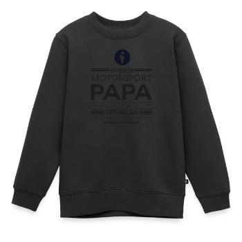 Motorsport Papa - Kinder Premium Organic Sweatshirt - Schwarz - Vorne - AI Model Kid Female (0cm)