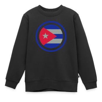 Emblème Cuba - Sweat Premium enfant bio - noir - Devant - AI Model Kid Female (0cm)