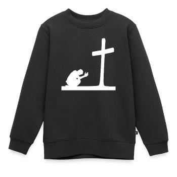 Collection christianisme - Sweat Premium enfant bio - noir - Devant - AI Model Kid Female (0cm)