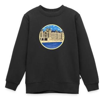 Schweriner Schloss - Kinder Premium Organic Sweatshirt - Schwarz - Vorne - AI Model Kid Female (0cm)
