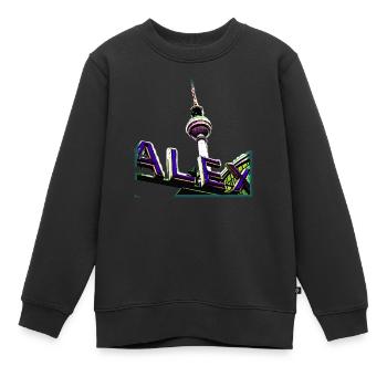 Alex Blue - Kids Premium Organic Sweatshirt - black - Front - AI Model Kid Female (0cm)