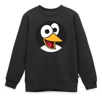 penguin102 - Sweat Premium enfant bio - noir - Devant - AI Model Kid Female (0cm)