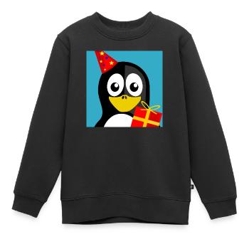 penguin101 - Sweat Premium enfant bio - noir - Devant - AI Model Kid Female (0cm)