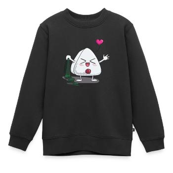 Onigirp - strip - Kinder Premium Organic Sweatshirt - Schwarz - Vorne - AI Model Kid Female (0cm)