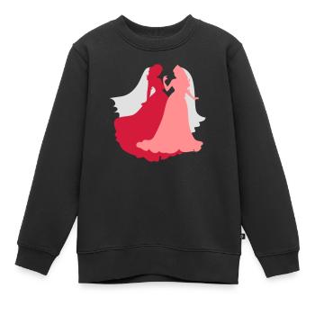 lesbisch gayheiratet - Kinder Premium Organic Sweatshirt - Schwarz - Vorne - AI Model Kid Female (0cm)