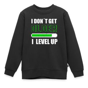 I DON´T GET OLDER I LEVEL UP - Sweat Premium enfant bio - noir - Devant - AI Model Kid Female (0cm)