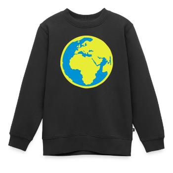planete terre bleu1 - Sweat Premium enfant bio - noir - Devant - AI Model Kid Female (0cm)