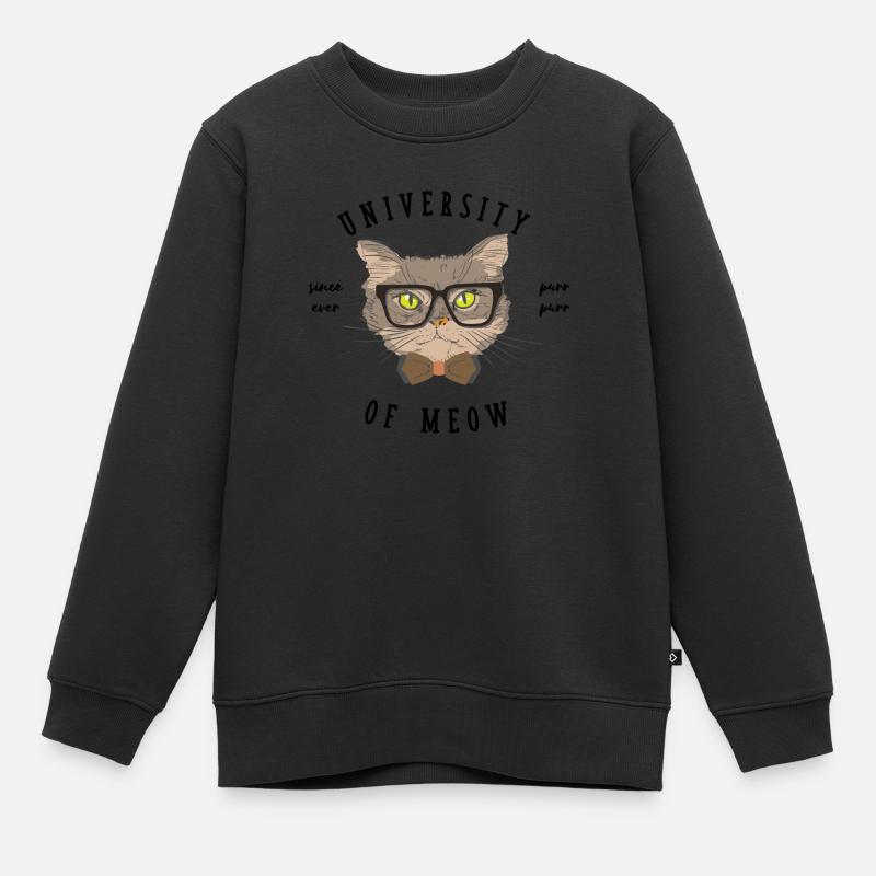 Cat Universitiy - Kinder Premium Organic Sweatshirt - Schwarz