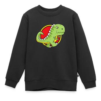T REX - Sweat Premium enfant bio - noir - Devant - AI Model Kid Female (0cm)