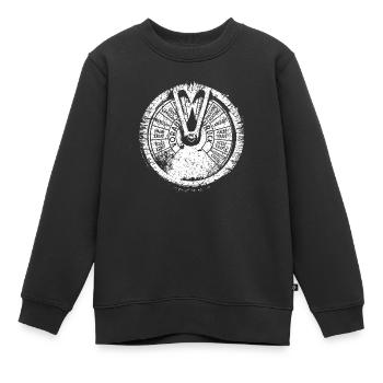 Maschinentelegraph (à l'ancienne blanc) - Sweat Premium enfant bio - noir - Devant - AI Model Kid Female (0cm)