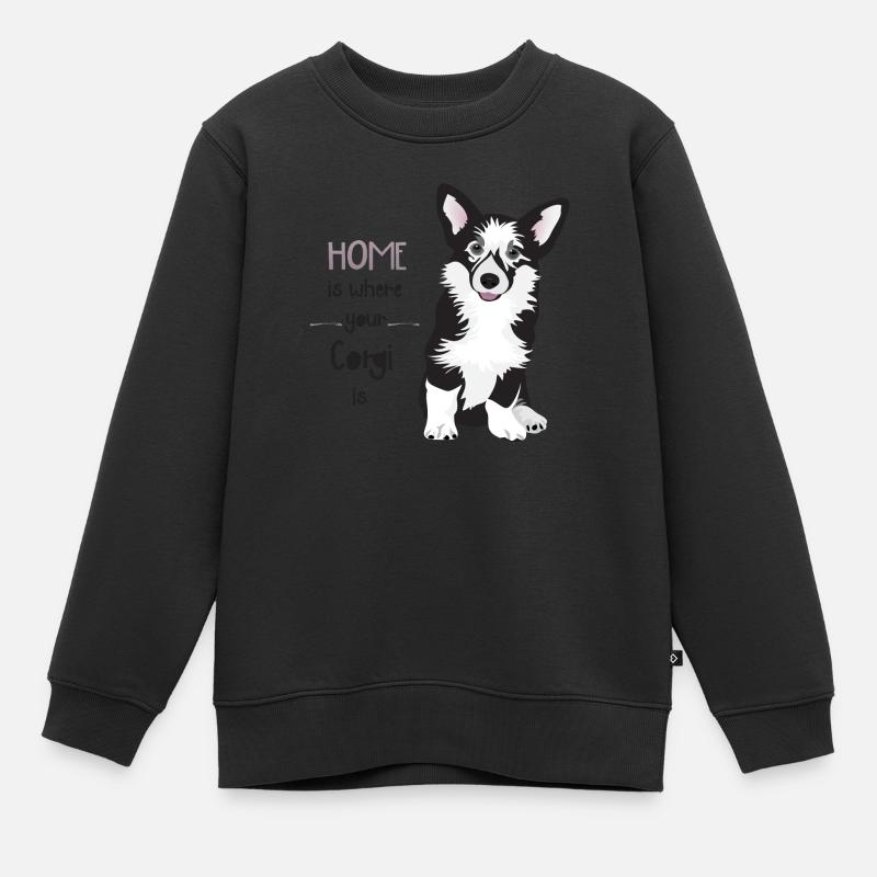 HOME IS WHERE YOUR CORGI IS - Sweat Premium enfant bio - noir