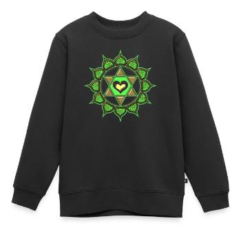 Herz Chakra, Anahata, Zentrum der Liebe Buddhismus - Kinder Premium Organic Sweatshirt - Schwarz - Vorne - AI Model Kid Female (0cm)