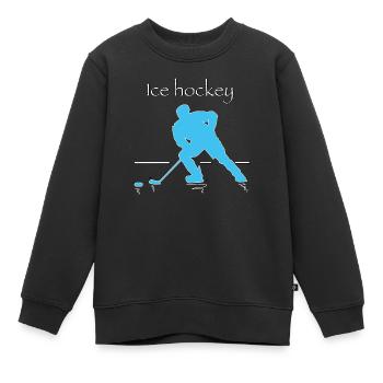 ice hockey - Kinder Premium Organic Sweatshirt - Schwarz - Vorne - AI Model Kid Female (0cm)