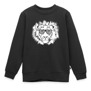 Funky Lion Darks - Kinder Premium Organic Sweatshirt - Schwarz - Vorne - AI Model Kid Female (0cm)