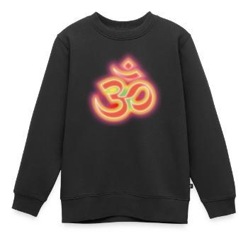 aum_om_inline_alegria1a - Kinder Premium Organic Sweatshirt - Schwarz - Vorne - AI Model Kid Female (0cm)