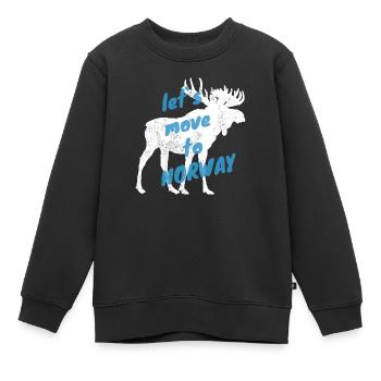 Norwegen Elch Auswandern Umzug Geschenk - Kinder Premium Organic Sweatshirt - Schwarz - Vorne - AI Model Kid Female (0cm)