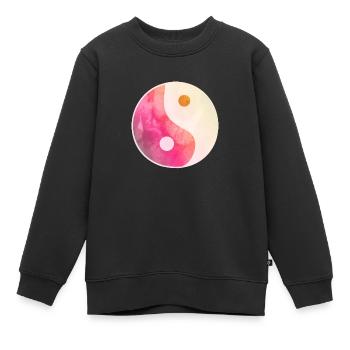 yin yang Symbol Symbole Symbolik Yoga - Kinder Premium Organic Sweatshirt - Schwarz - Vorne - AI Model Kid Female (0cm)
