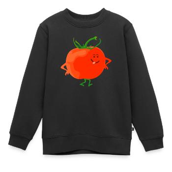 Tomate - Kinder Premium Organic Sweatshirt - Schwarz - Vorne - AI Model Kid Female (0cm)