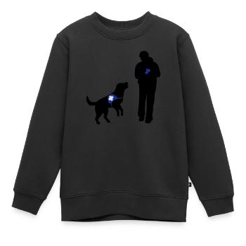 Hund wartet auf Bestätigung - Kinder Premium Organic Sweatshirt - Schwarz - Vorne - AI Model Kid Female (0cm)
