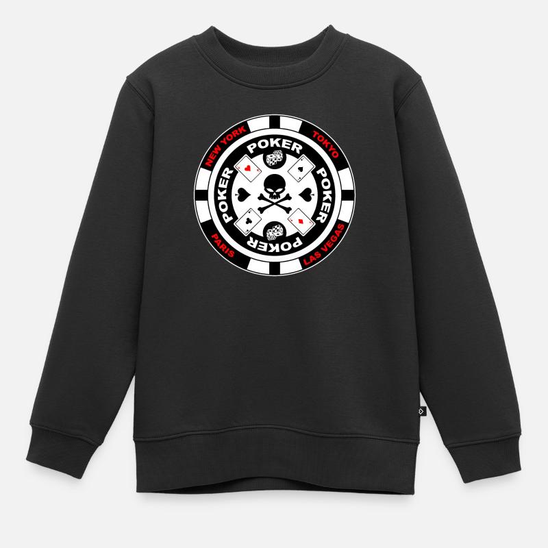 poker team design 3 - Sweat Premium enfant bio - noir