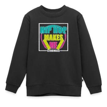 hip hop - Kids Premium Organic Sweatshirt - black - Front - AI Model Kid Female (0cm)
