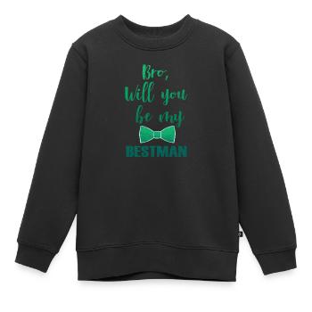 Frère du mariage marié, cadeau de mariage - Sweat Premium enfant bio - noir - Devant - AI Model Kid Female (0cm)
