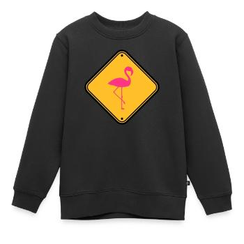 warnung hinweis achtung vorsicht schild danger fla - Kinder Premium Organic Sweatshirt - Schwarz - Vorne - AI Model Kid Female (0cm)