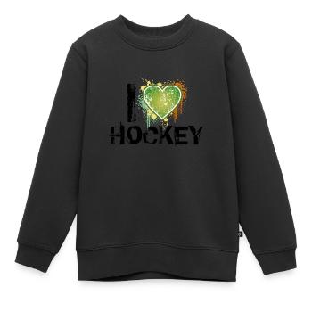 i love hockey de - Kinder Premium Organic Sweatshirt - Schwarz - Vorne - AI Model Kid Female (0cm)