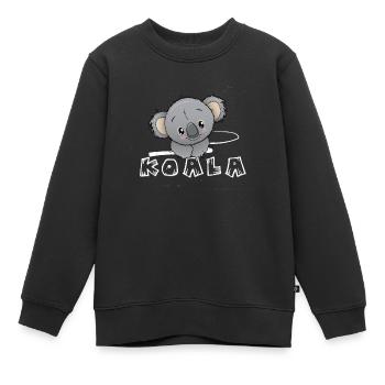 Koala Koala amoureux cadeaux vetements bebe - Sweat Premium enfant bio - noir - Devant - AI Model Kid Female (0cm)