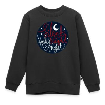 Nuit silencieuse Nuit sainte - Sweat Premium enfant bio - noir - Devant - AI Model Kid Female (0cm)