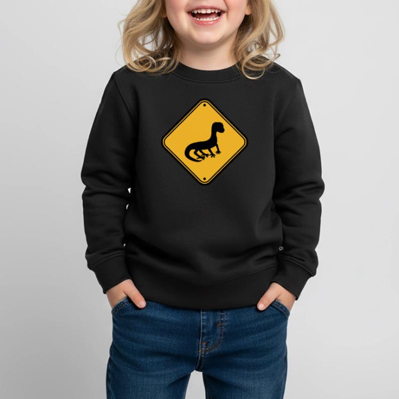 warning caution caution note shield silhouette Kids Premium Organic Sweatshirt