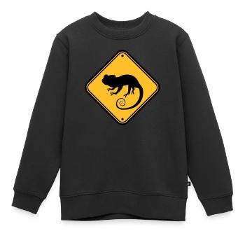 schild hinweis achtung warnung vorsicht gefahr kon - Kinder Premium Organic Sweatshirt - Schwarz - Vorne - AI Model Kid Female (0cm)