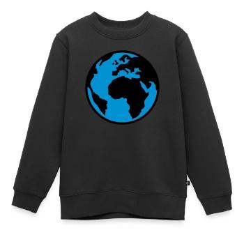 Terre - Monde - Globe - 2C - Sweat Premium enfant bio - noir - Devant - AI Model Kid Female (0cm)