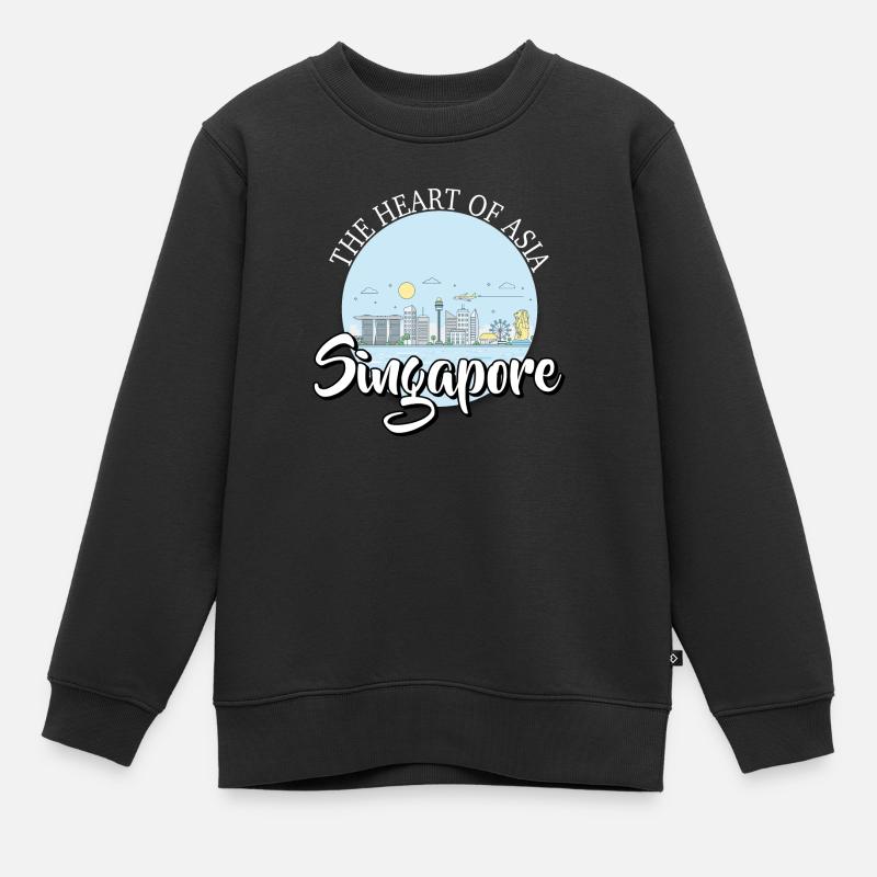 Singapour - Sweat Premium enfant bio - noir