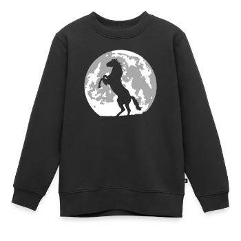 horse full moon - Kids Premium Organic Sweatshirt - black - Front - AI Model Kid Female (0cm)