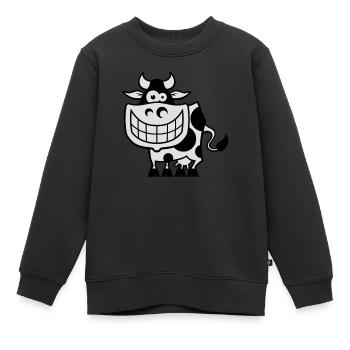 vl094b_kuh_2c - Kinder Premium Organic Sweatshirt - Schwarz - Vorne - AI Model Kid Female (0cm)