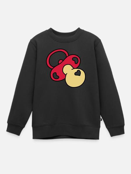 tetine coeur - Sweat Premium enfant bio - noir