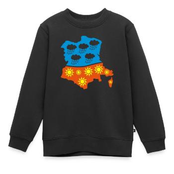 carte france inverse soleil sud nord1 - Sweat Premium enfant bio - noir - Devant - AI Model Kid Female (0cm)