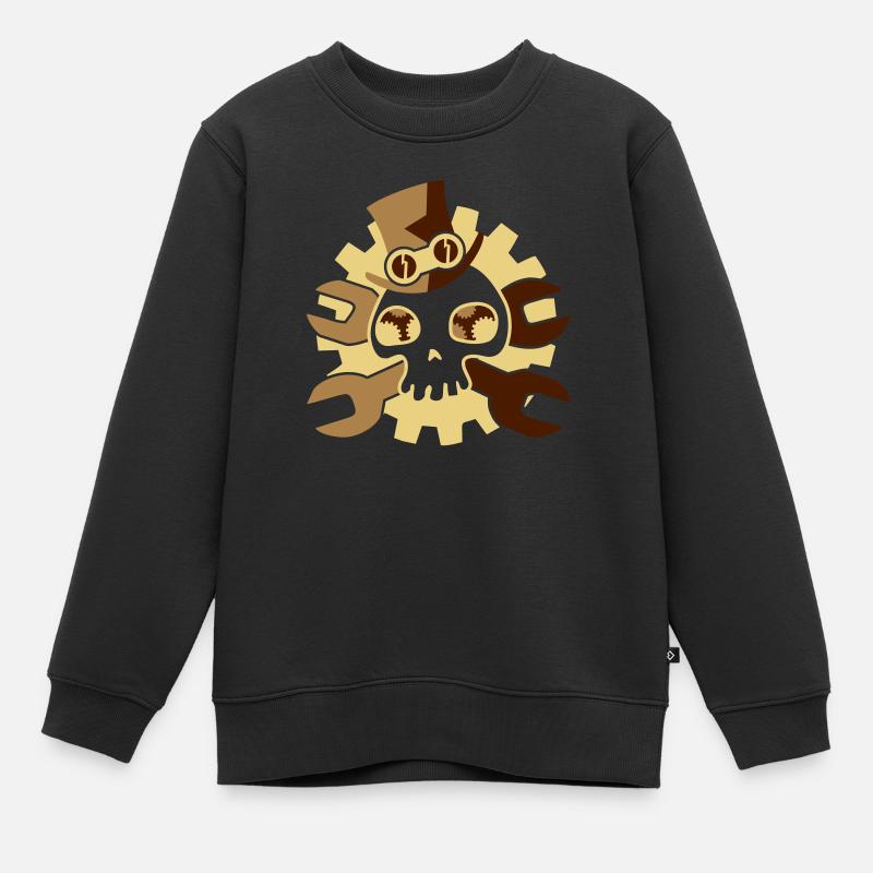 steampunk_skull_3c - Sweat Premium enfant bio - noir