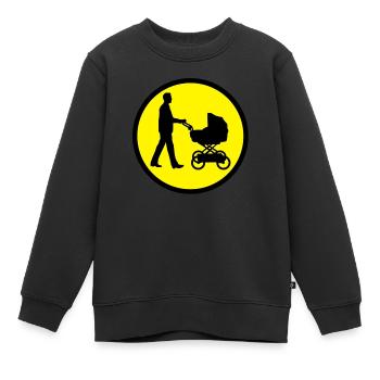 buggy_man_022013_a_2c - Kids Premium Organic Sweatshirt - black - Front - AI Model Kid Female (0cm)