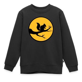 cercle de lune nuit nuit ombre branche noir eichhoe - Sweat Premium enfant bio - noir - Devant - AI Model Kid Female (0cm)