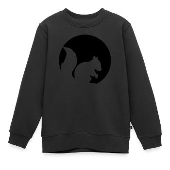 cercle rond logo silhouette noir eichhoernchen n - Sweat Premium enfant bio - noir - Devant - AI Model Kid Female (0cm)